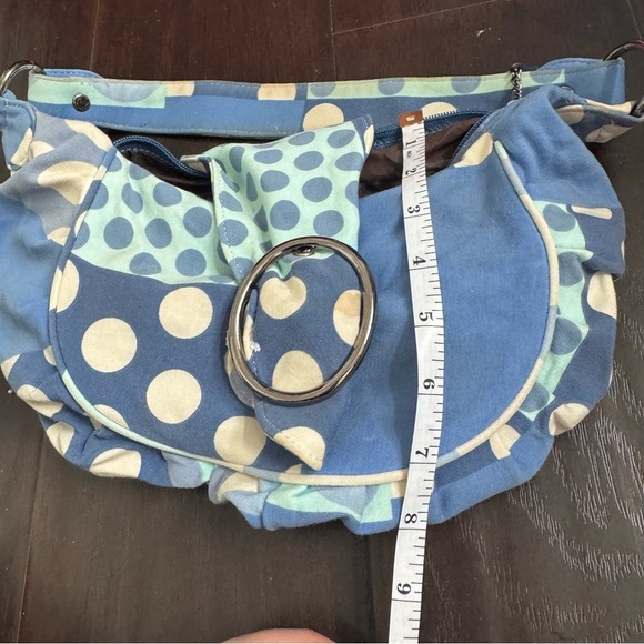 Y2K Polka Dot Patchwork Shoulder Bag baguette - Picture 9 of 9